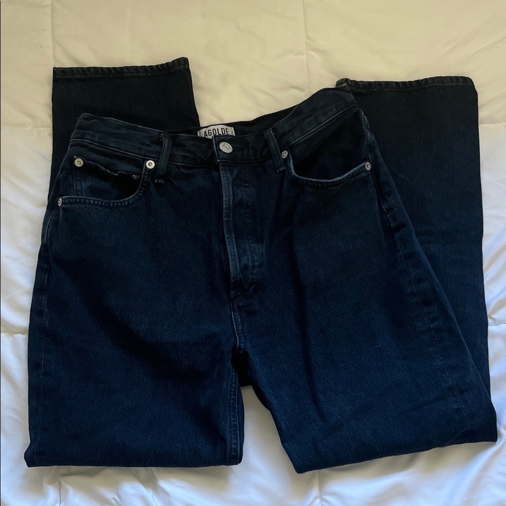 Agolde Women's Straight Leg Jeans in Dark Indigo